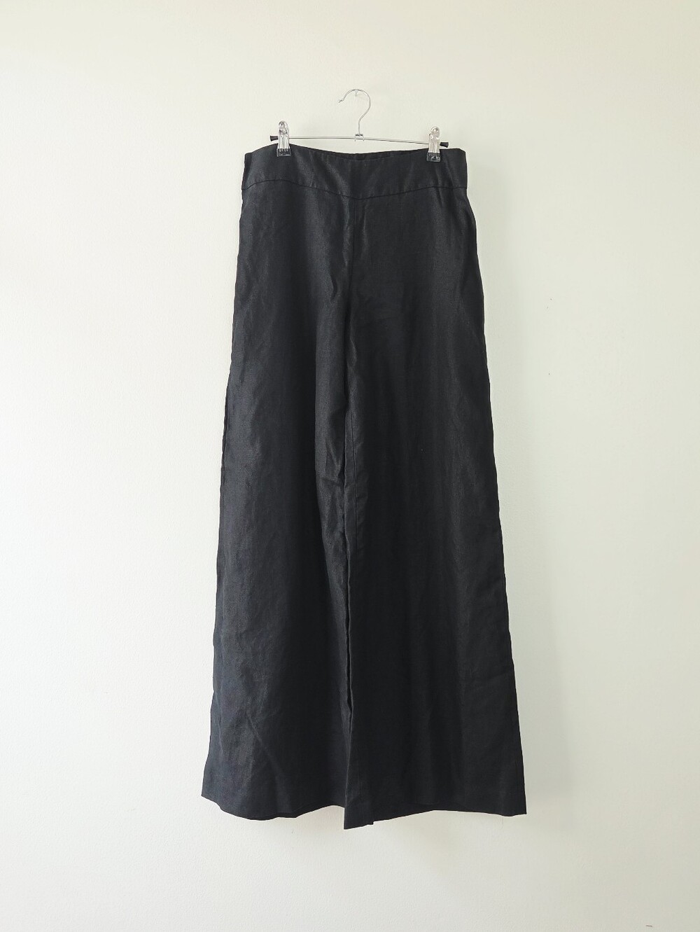 Oscar By Oscar De La Renta Wide Leg Linen Terusers Black Size 10